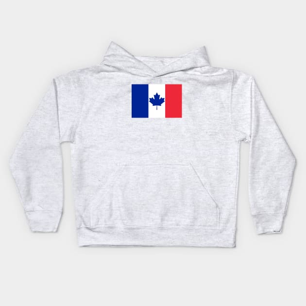 Canada - France Flag Mashup Kids Hoodie by phneep